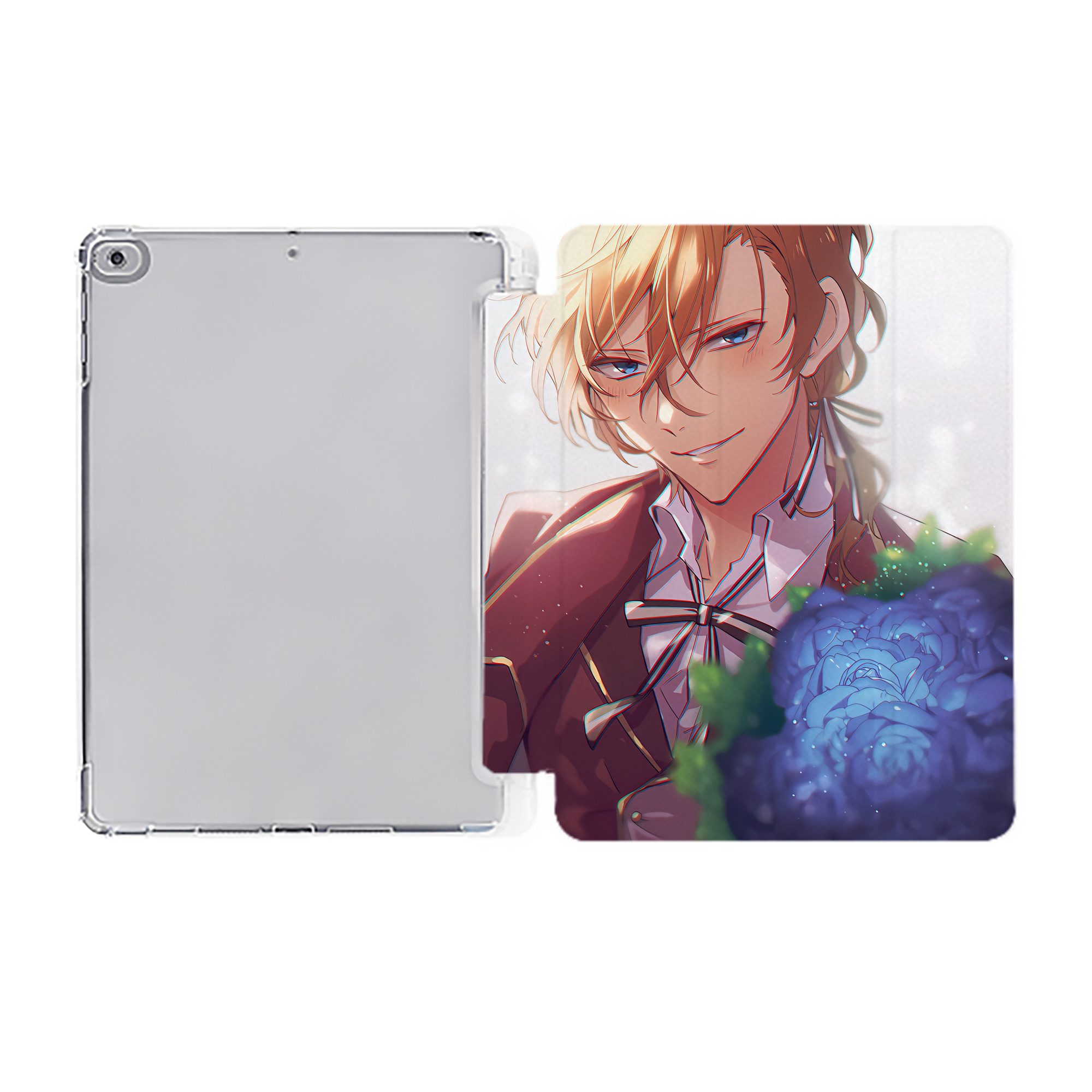 （画像用） 文豪ストレイドッグス Bungo Stray Dogs IPad ケース ペン収納付き 三つ折りスタンド PUレザー×シリコン 対応機種9.5/10.5/10.9インチ